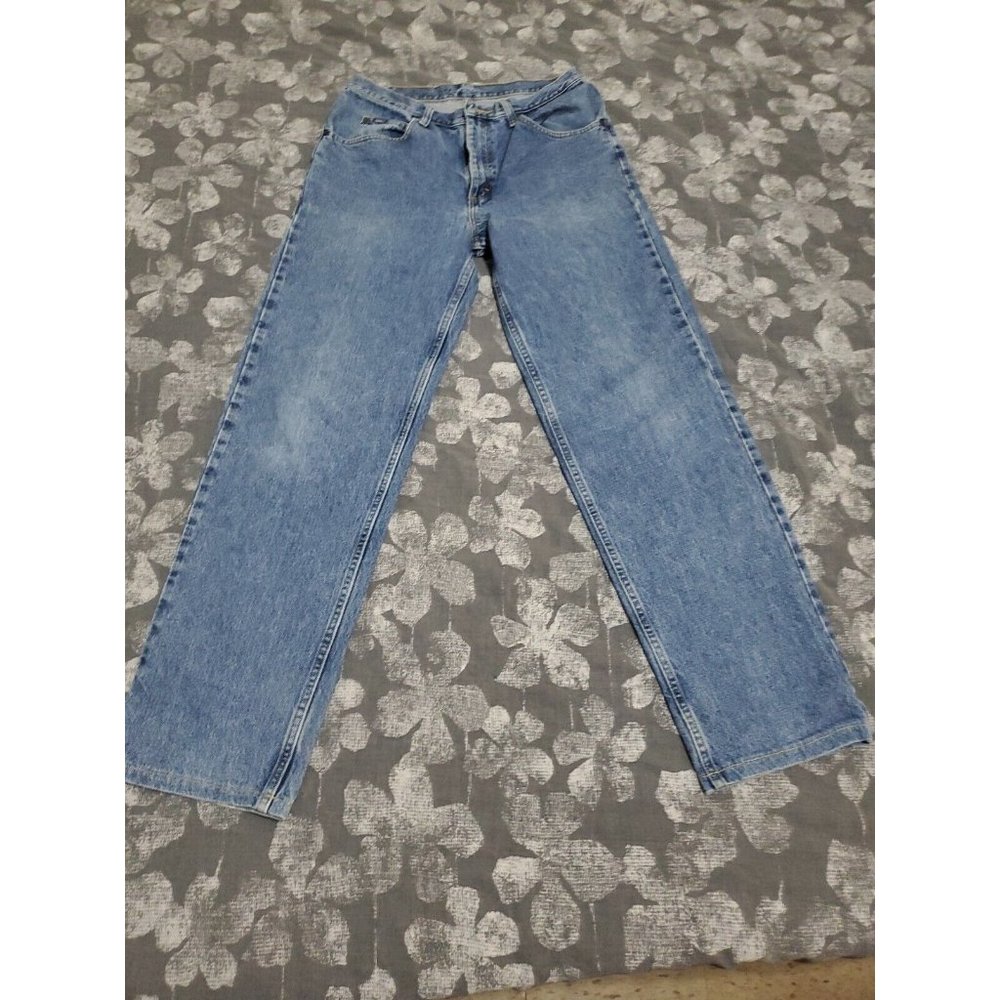 LEE Men's Jeans Size 33x34 Loose Straight Leg Denim Blue Jeans